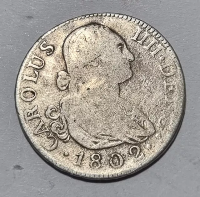 2 REALES 1802 MADRID MONEDA DE PLATA RARA CARLOS IIII 5.78g