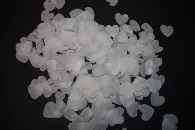 White Wedding Confetti - Love Hearts Biodegradable - Choose the amount - CONES ?