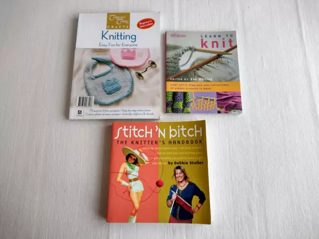 Knitting Books Bundle - Beginners to Intermediate - Learn to Knit etc....