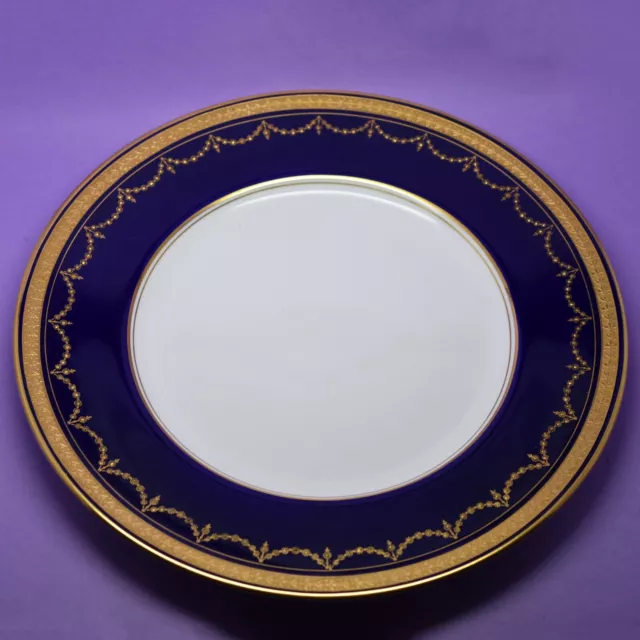 Royal Worcester Cobalt Blue Border Gold Patterned Plate Vintage England