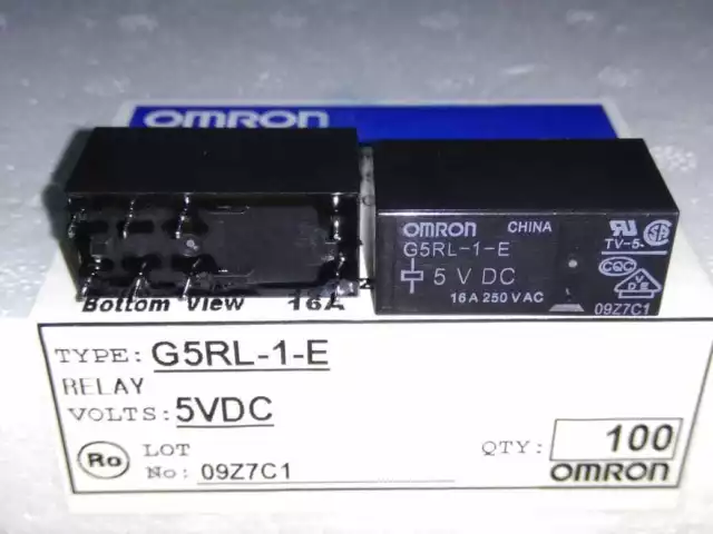 100 pièces. Relais OMRON G5RL-1-E-5VDC Neuf dans la boîte