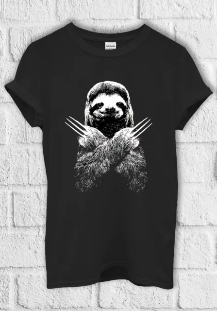 Wolversloth Wolverine Sloth T-Shirt Uomo Donna Felpa con Cappuccio Unisex 3041