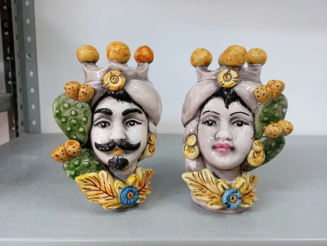 Teste Di Moro Ceramica Di Caltagirone Cm16 Ficodindia