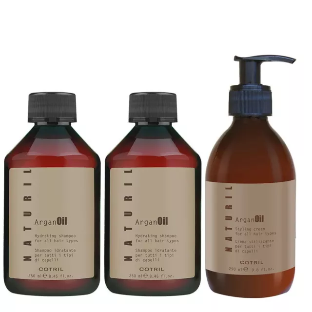 Cotril Naturil Oil Argan Shampoo+Conditioner+Styling Cream 250+250+290ml kit arg