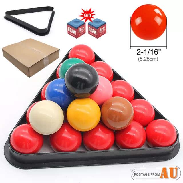 Pool Snooker Billiard Table Balls 2-1/16" inch 22 Balls With Triangle Rack Set