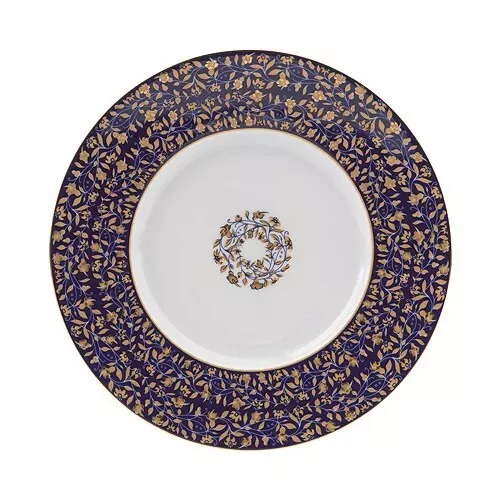 New Philippe Deshoulieres Vignes Blue Dessert Plate Measures 9½" diameter