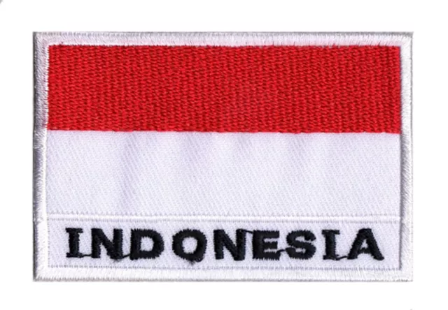 Ecusson patch patche drapeau Indonésie INDONESIE 70 x 45 mm brodé à coudre