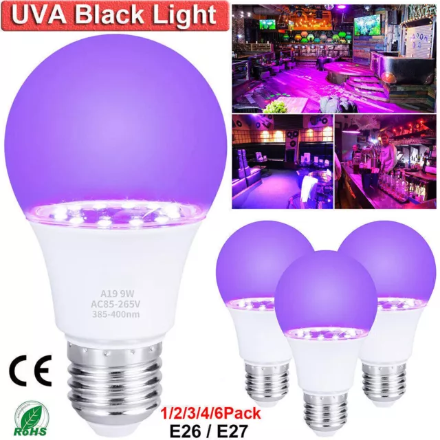 UV LED Schwarzlicht E26/E27 Glühbirne Ultraviolet Neonlicht Birne Leuchtmittel