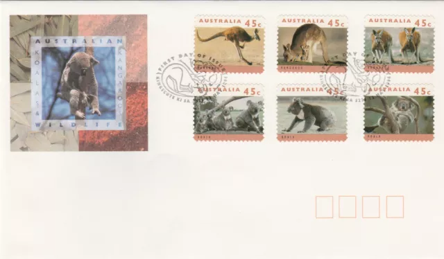 1994   Koalas and Kangaroos P&S stamps on FDC