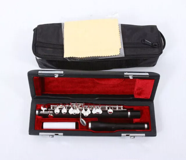 Advanced C key Piccolo Closed Hole Silver Plated Ebony Wood Piccolo with Case