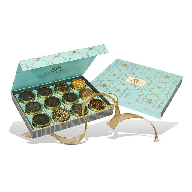 VAHDAM, Assorted Tea Gift Set - Bloom, 12 Teas in a Luxury Gift Box | Mothers &