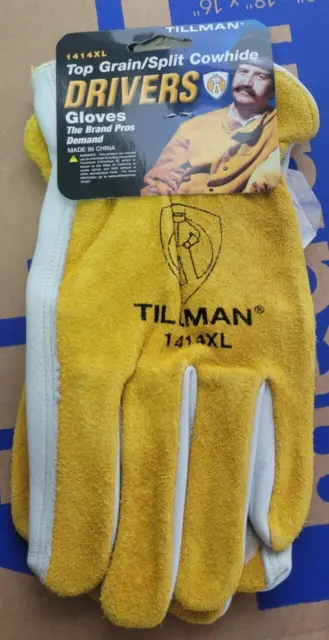 Tillman X-Large Pearl And Bourbon Split Grain/Top Grain Cowhide Gloves PN 1414XL