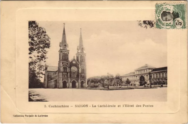 CPA AK VIETNAM SAIGON La Cathedrale et l'Hotel des Postes INDOCHINA (1222027)