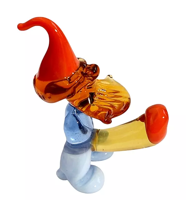 Hand Blown Glass Art Figurine handmade GNOME # 3353