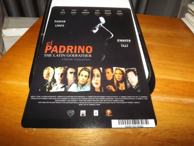 EL PADRINO LATIN GODFATHER DISPLAY BACKER CARD (not a dvd) 5.5" X 8" NO MOVIE