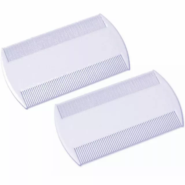2X White Double Sided Nit Combs for Head Lice Detection