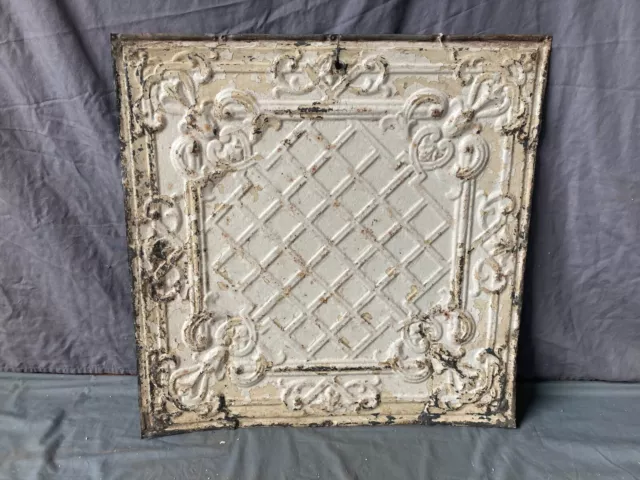 Antique Tin Ceiling  2' x 2' Shabby Tile 24" SQ Chic VTG Crafts 63-23A