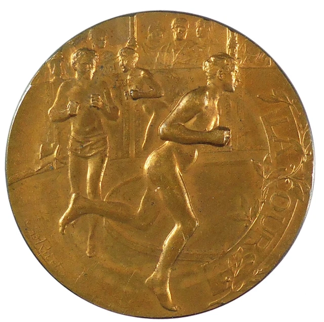 FRANCE NUDE ATHLETE sports RUNNING LA COURSE bronze 50mm byRivet 52.