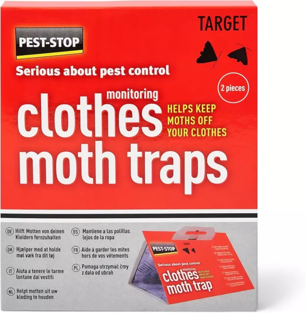 Pest-Stop Clothes Moth Traps - Insecticide Free and Odourless - Pack of 2