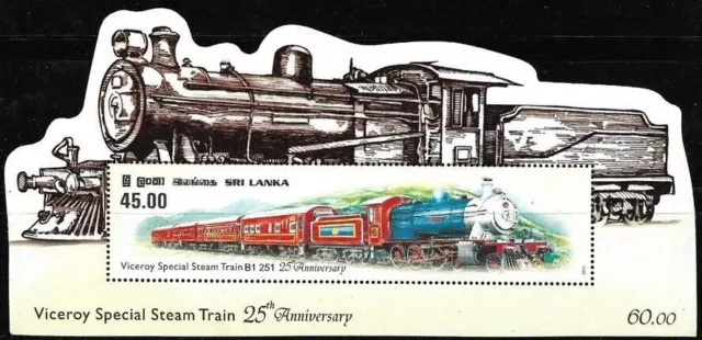 Sri Lanka 2011 MNH SS, ODD Shape, Vicerory Special Steam Train, Railways