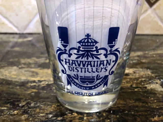 VTG Hawaiian Distilleries BPOE Elks Honolulu Hawaii Old Fashioned Glass Tiki Bar