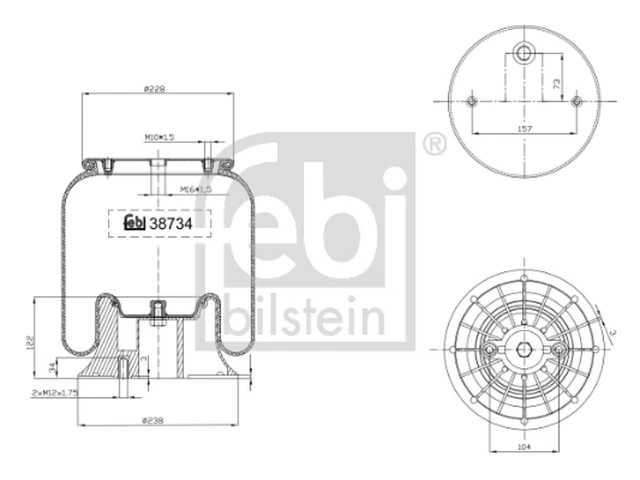 FEBI BILSTEIN Federbalg Luftfederung 38734 hinten beidseitig für SCANIA