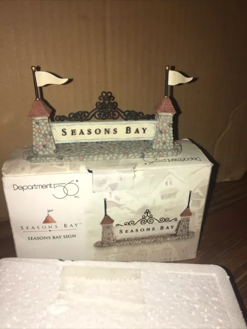 Department 56 "Seasons Bay Sign" for the Town #53343 Seasons Bay Summer Village