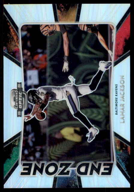 2020 Panini Contenders Optic Silver Prizm End Zone Lamar Jackson Baltimore