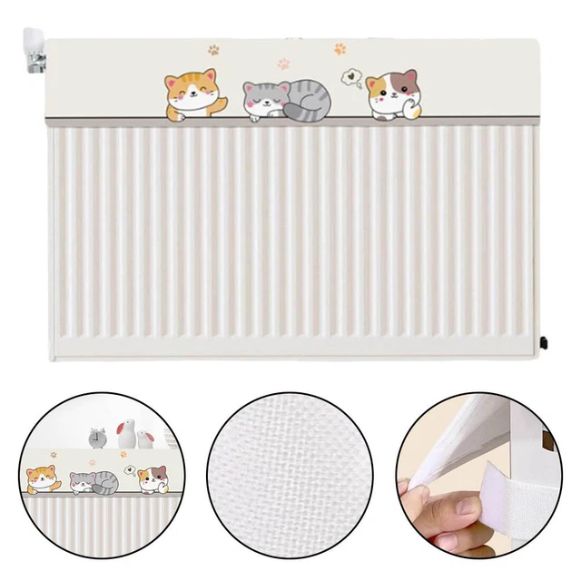 Housse de radiateur en lin filé, lavable et respirant, housse décorative en dentelle pour radiateurs domestiques, (60 cm
