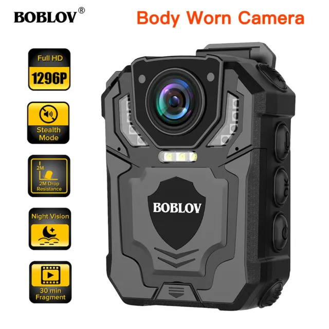 BOBLOV T5 Police Body Worn Camera Wearable Body Camera W/ Audio Recording+128GB