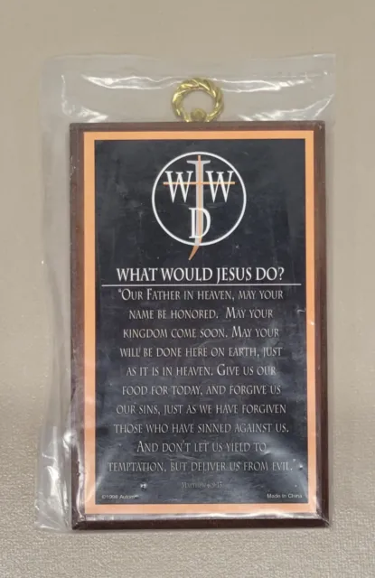 Lot of 5 WWJD What Would Jesus Do Wall Plaques - Matthew 6:9-13 (3.5x5.5")