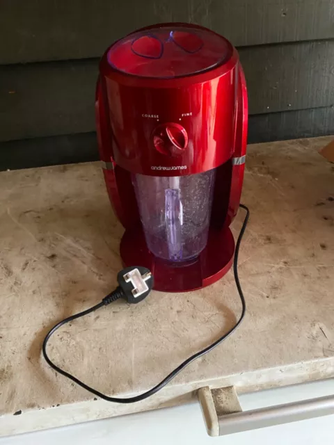 Andrew James Ice crusher, fine/course Ideal for Smoothie Cocktail Red Pre owned