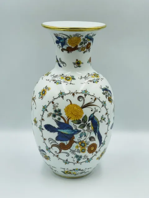 Royal Porzellan Porcelain Bavaria Vase 28cm White Gold Flowers Birds KPM Germany