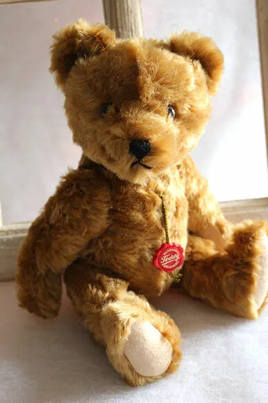 Hermann Teddybär mit Holzwolle und Stimme, ein toller klassik Teddybär 32 cm