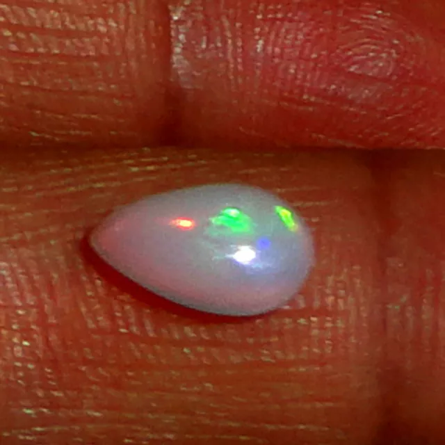 Natural Ethiopian Multi Fire Opal Loose Gemstone Pear Shape Cabochon Fire opal