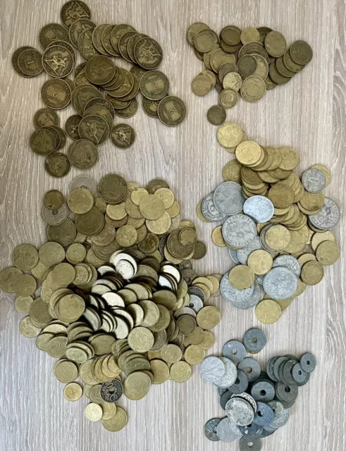 lot 1,7kg pièces de monnaies françaises anciennes
