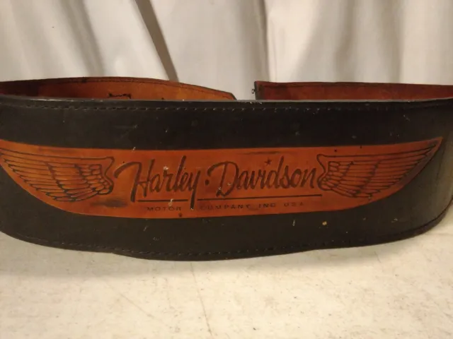 Vintage Harley-Davidson Motorcycle Leather Wings Belt Size 44 Buco Biker Rare! 2