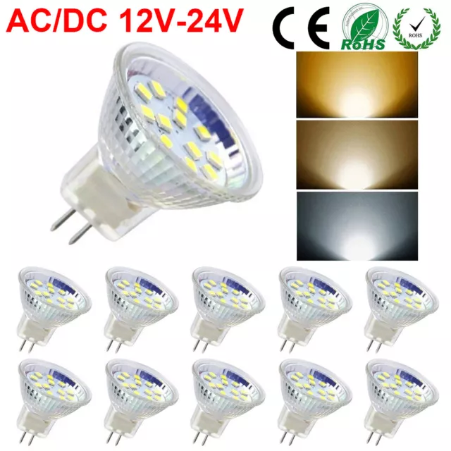 4/6/10 PACK LED MR11 Light Bulbs 3/5W AC/DC12V-24V 30/50W Halogen Replacement