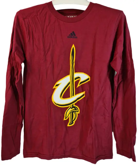 Adidas Ragazzi Cleveland Cavaliers Enorme Preferito Logo T-Shirt Burgundy -