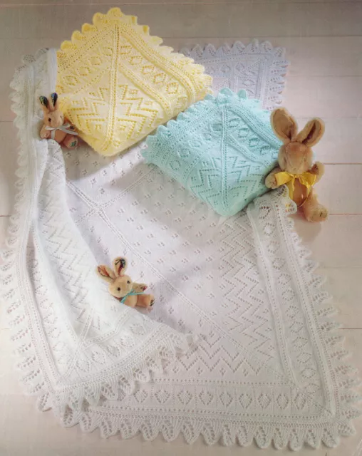 Knitting Pattern - Gorgeous Baby Blanket/Shawl Knitting Options  Dk/3-Ply/4-Ply