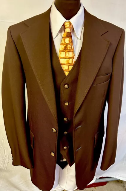 Men’s VINTAGE 70s blazer jacket knit sport suit coat retro 42 R Disco JCPenney