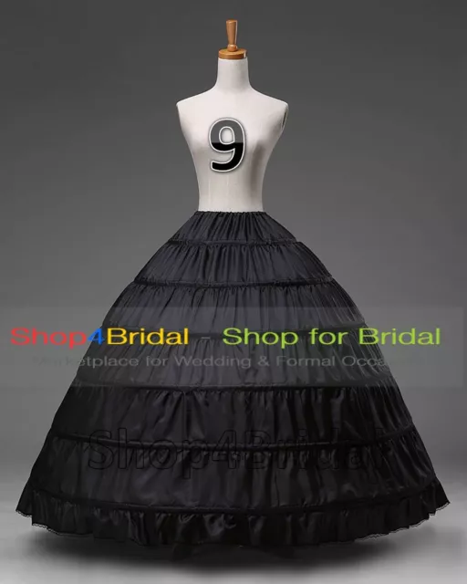 Hot White/Black Bridal Wedding Petticoat Crinoline Underskirt Hoop/Hoopless