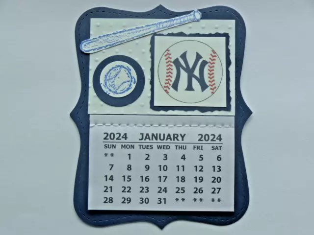 New York Yankees Love Baseball 2024 Mini Magnetic Calendar Monthly Pages