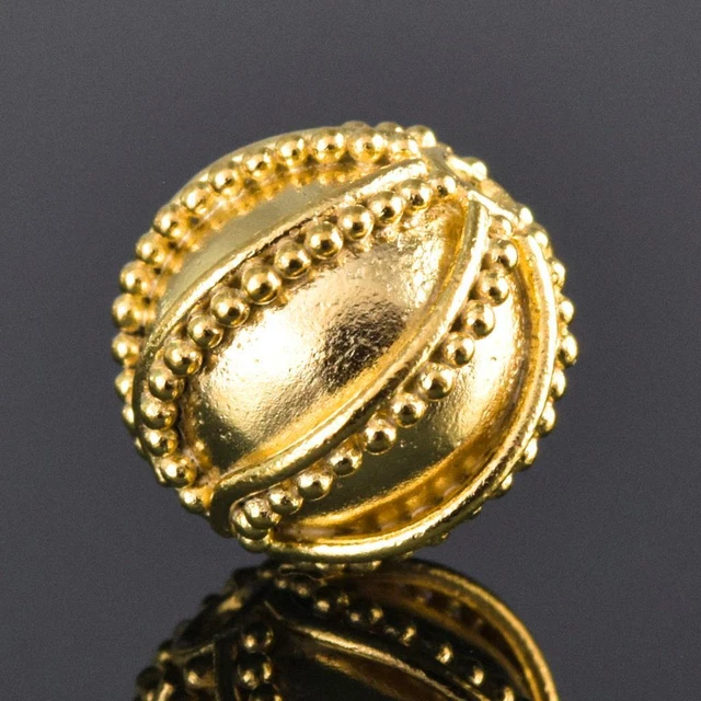 10.00 mm Gold Vermeil on 925 Sterling Silver Bali Granulation Bead 1.68g