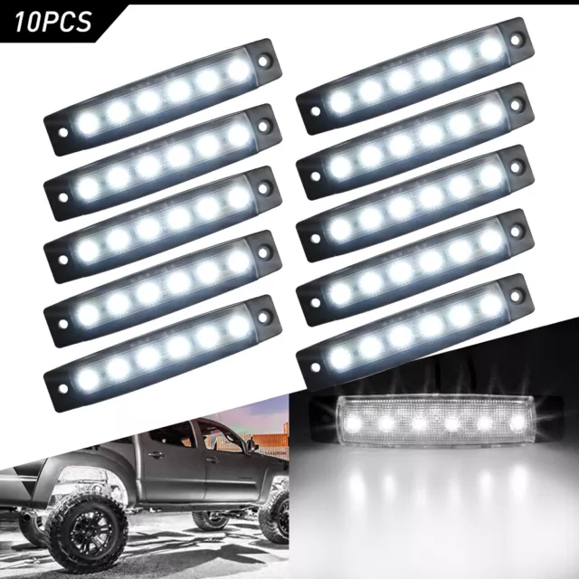 White LED Rock Lights Underbody Wheel For JEEP Offroad Truck UTV ATV Smoked 10x