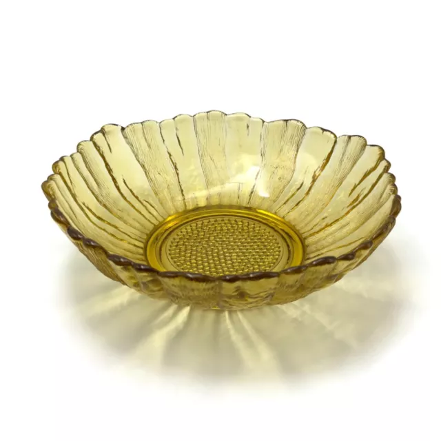 Anchor Hocking Honey Gold Glass Country Estate Sunflower 10.5 Inch Salad Bowl