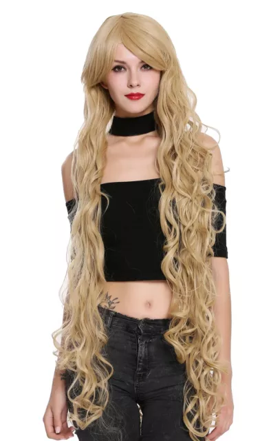 Perücke Damenperücke extrem lang Rapunzel Locken gelockt hellblond blond CL-100