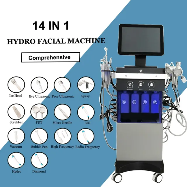 14IN1 Facial Hydra Diamond Dermabrasion Machine Microdermabrasion Jet Hydro Aqua