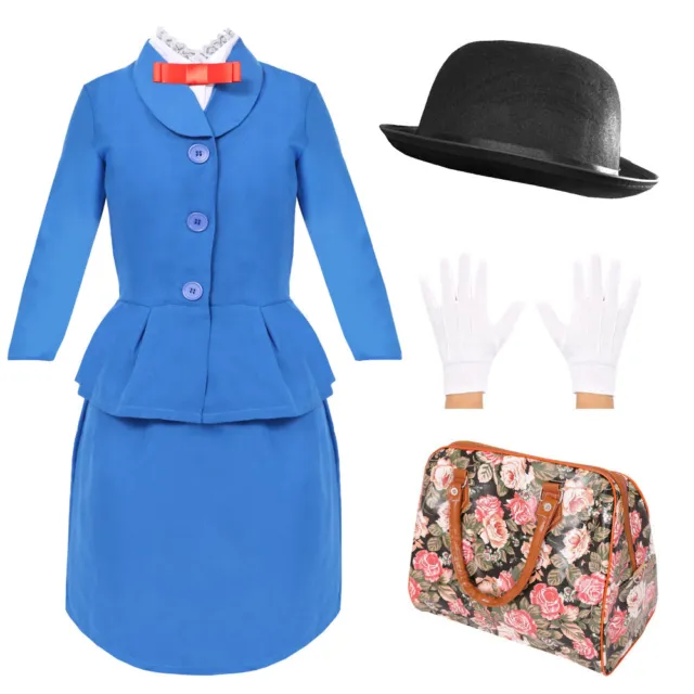 Magical Nanny Costume Adults Kids Victorian World Book Day Character Fancy Dress