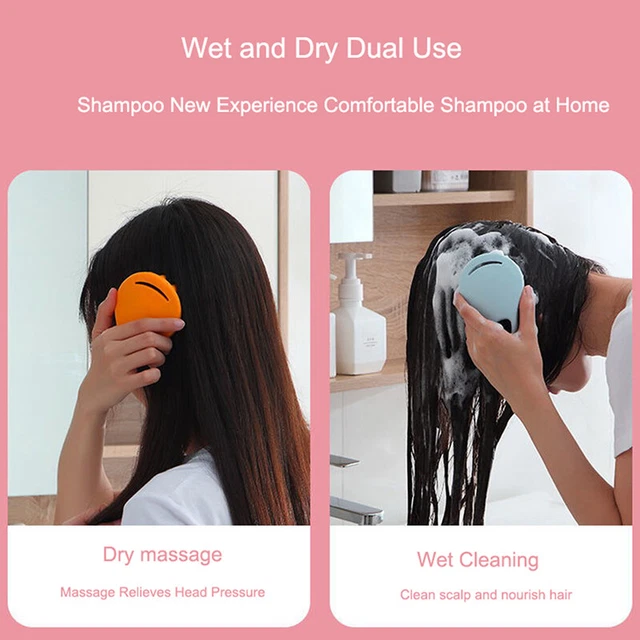 Scalp Brush Head Cleaning Adult Soft Household Silicone Shampoo Massage Comb-PH